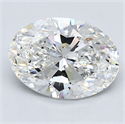 Natural Diamond 2.51 Carats, Oval with  Cut, F Color, VS2 Clarity and Certified by GIA