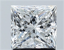 Natural Diamond 1.50 Carats, Princess with  Cut, F Color, SI2 Clarity and Certified by GIA