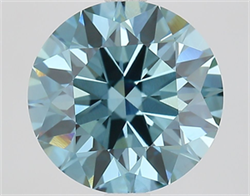 Picture of Lab Grown Diamond 3.01 Carats, Round with Ideal Cut, Fancy Vivid Blue Color, VS1 Clarity and Certified by IGI