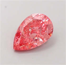 Picture of Lab Grown Diamond 1.55 Carats, Pear with  Cut, Fancy Vivid Pink Color, VVS1 Clarity and Certified by IGI