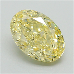 Picture of Lab Grown Diamond 1.59 Carats, Oval with  Cut, Fancy Intense Yellow Color, VVS2 Clarity and Certified by IGI