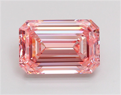 Picture of Lab Grown Diamond 6.40 Carats, Emerald with  Cut, Fancy Intense Pink Color, VVS2 Clarity and Certified by IGI