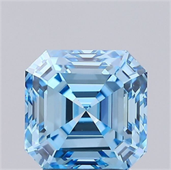 Picture of Lab Grown Diamond 2.01 Carats, Asscher with  Cut, Fancy Vivid Blue Color, VS1 Clarity and Certified by IGI