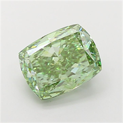 Picture of Lab Grown Diamond 4.75 Carats, CUSHION MODIFIED with  Cut, Fancy Vivid Green Color, VS1 Clarity and Certified by IGI