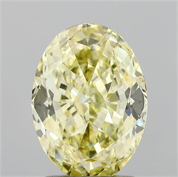 Picture of Lab Grown Diamond 2.01 Carats, Oval with  Cut, Fancy Yellow Color, VVS2 Clarity and Certified by IGI