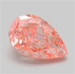 Picture of Lab Grown Diamond 6.08 Carats, Pear with  Cut, Fancy Vivid Pink Color, VVS2 Clarity and Certified by IGI
