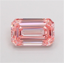 Picture of Lab Grown Diamond 1.39 Carats, Emerald with  Cut, Fancy Intense Pink Color, VS1 Clarity and Certified by IGI