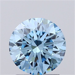 Picture of Lab Grown Diamond 1.59 Carats, Round with Ideal Cut, Fancy Vivid Blue Color, VS1 Clarity and Certified by IGI
