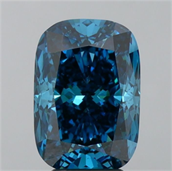 Picture of Lab Grown Diamond 4.01 Carats, CUSHION MODIFIED with  Cut, Fancy Vivid Blue Color, VS1 Clarity and Certified by IGI