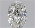 Natural Diamond 0.50 Carats, Oval with  Cut, I Color, SI2 Clarity and Certified by GIA