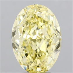 Picture of Lab Grown Diamond 5.08 Carats, Oval with  Cut, Fancy Intense Yellow Color, VVS2 Clarity and Certified by IGI