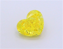 Picture of Lab Grown Diamond 2.03 Carats, Heart with  Cut, Fancy Vivid Yellow Color, VS1 Clarity and Certified by IGI