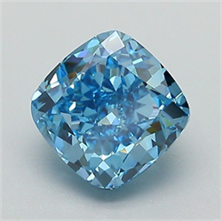 Picture of Lab Grown Diamond 1.50 Carats, CUSHION MODIFIED with  Cut, Fancy Vivid Blue Color, VVS2 Clarity and Certified by IGI