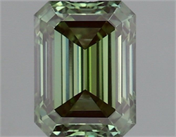 Picture of Lab Grown Diamond 1.62 Carats, Emerald with  Cut, Fancy Vivid Green Color, VS1 Clarity and Certified by IGI