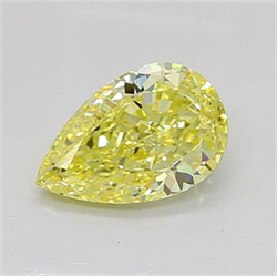 Picture of Lab Grown Diamond 2.01 Carats, Pear with  Cut, Fancy Intense Yellow Color, VS2 Clarity and Certified by IGI