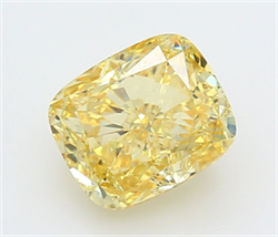 Picture of Lab Grown Diamond 2.67 Carats, CUSHION MODIFIED with  Cut, Fancy Vivid Yellow Color, VS1 Clarity and Certified by IGI