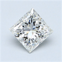 Natural Diamond 1.30 Carats, Princess with  Cut, H Color, VS2 Clarity and Certified by GIA
