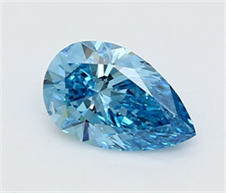 Picture of Lab Grown Diamond 1.24 Carats, Pear with  Cut, Fancy Vivid Blue Color, VS1 Clarity and Certified by IGI