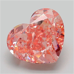 Picture of Lab Grown Diamond 4.04 Carats, Heart with  Cut, Fancy Vivid Pink Color, VVS2 Clarity and Certified by IGI