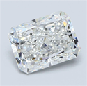Natural Diamond 2.25 Carats, Radiant with  Cut, F Color, VVS2 Clarity and Certified by GIA