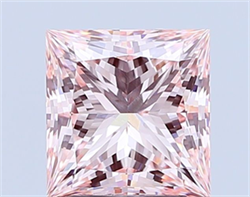 Picture of Lab Grown Diamond 4.05 Carats, Princess with  Cut, Fancy Intense Pink Color, VVS2 Clarity and Certified by IGI