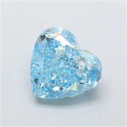 Picture of Lab Grown Diamond 4.10 Carats, Heart with  Cut, Fancy Vivid Blue Color, VVS2 Clarity and Certified by IGI
