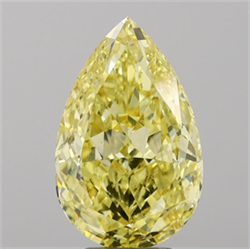 Picture of Lab Grown Diamond 6.03 Carats, Pear with  Cut, Fancy Intense Yellow Color, VS2 Clarity and Certified by IGI