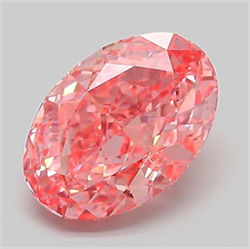 Picture of Lab Grown Diamond 2.03 Carats, Oval with  Cut, Fancy Vivid Pink Color, VVS2 Clarity and Certified by IGI