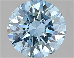 Picture of Lab Grown Diamond 1.83 Carats, Round with Excellent Cut, Fancy Vivid Blue Color, VVS2 Clarity and Certified by IGI