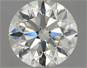 Natural Diamond 1.30 Carats, Round with Excellent Cut, K Color, VVS2 Clarity and Certified by HRD