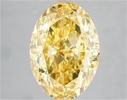 Picture of Lab Grown Diamond 5.03 Carats, Oval with  Cut, Fancy Vivid Yellow Color, VS2 Clarity and Certified by IGI
