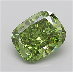 Picture of Lab Grown Diamond 2.70 Carats, CUSHION MODIFIED with  Cut, Fancy Vivid Green Color, VVS2 Clarity and Certified by IGI
