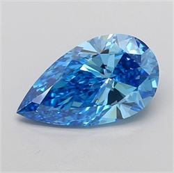 Picture of Lab Grown Diamond 5.00 Carats, Pear with  Cut, Fancy Vivid Blue Color, VS1 Clarity and Certified by IGI