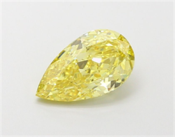 Picture of Lab Grown Diamond 1.52 Carats, Pear with  Cut, Fancy Vivid Yellow Color, VS2 Clarity and Certified by IGI