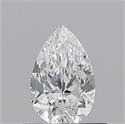 Natural Diamond 0.51 Carats, Pear with  Cut, D Color, SI1 Clarity and Certified by GIA