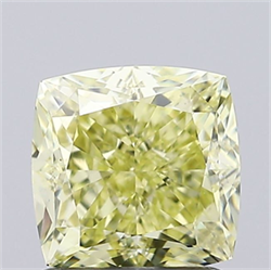 Picture of Lab Grown Diamond 1.37 Carats, CUSHION MODIFIED with  Cut, Fancy Light Yellow Color, VVS2 Clarity and Certified by IGI