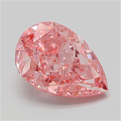 Picture of Lab Grown Diamond 4.10 Carats, Pear with  Cut, Fancy Vivid Pink Color, VVS2 Clarity and Certified by IGI