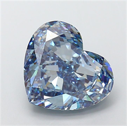 Picture of Lab Grown Diamond 9.09 Carats, Heart with  Cut, Fancy Vivid Blue Color, VS1 Clarity and Certified by IGI