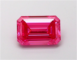 Picture of Lab Grown Diamond 1.61 Carats, Emerald with  Cut, Fancy Vivid Pink Color, VVS2 Clarity and Certified by IGI