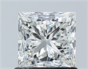 Natural Diamond 1.00 Carats, Princess with  Cut, H Color, VVS1 Clarity and Certified by GIA