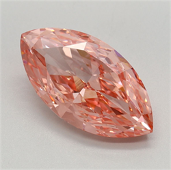 Picture of Lab Grown Diamond 3.12 Carats, Marquise with  Cut, Fancy Vivid Pink Color, VVS2 Clarity and Certified by IGI