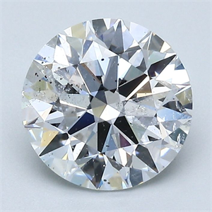 Picture of Natural Diamond 2.01 Carats, Round with Excellent Cut, D Color, I1 Clarity and Certified by GIA
