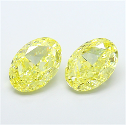Picture of Lab Grown Diamond 2.84 Carats, Oval with  Cut, Fancy Intense Yellow Color, VVS2 Clarity and Certified by IGI