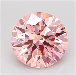 Picture of Lab Grown Diamond 1.73 Carats, Round with Ideal Cut, Fancy Vivid Pink Color, VS2 Clarity and Certified by IGI