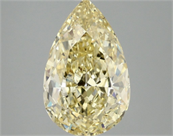Picture of Lab Grown Diamond 3.10 Carats, Pear with  Cut, Fancy Vivid Yellow Color, VS2 Clarity and Certified by IGI