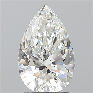 Picture of Natural Diamond 1.71 Carats, Pear with  Cut, H Color, VVS2 Clarity and Certified by GIA