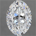 Natural Diamond 1.90 Carats, Oval with  Cut, F Color, VVS1 Clarity and Certified by GIA