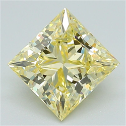 Picture of Lab Grown Diamond 2.48 Carats, Princess with  Cut, Fancy Intense Yellow Color, VS1 Clarity and Certified by IGI