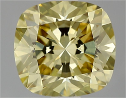 Picture of Lab Grown Diamond 1.23 Carats, Cushion with  Cut, Fancy Intense Yellow Color, VS1 Clarity and Certified by IGI
