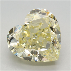 Picture of Lab Grown Diamond 3.07 Carats, Heart with  Cut, Fancy Intense Yellow Color, VVS2 Clarity and Certified by IGI